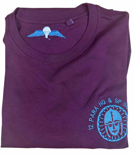 12 Para Squadron, T Shirt, Maroon, Emblem & rear wings