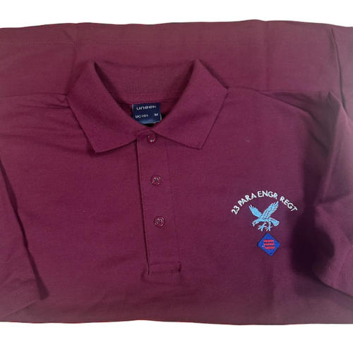 23 Regt, Polo Shirt, Maroon.