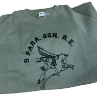 9 Para Squadron SweatShirt, Green, Large Logo, Rear Neck Wings