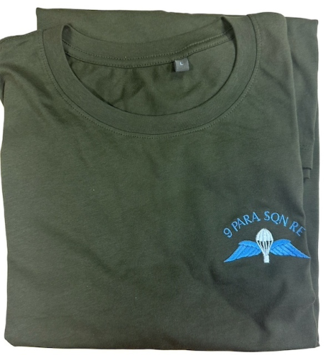 9 Para Squadron T Shirt, Green, Wings