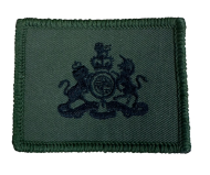 WO1 Rank Badge, Cloth, Black on Green