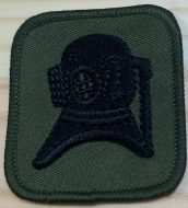 RE Diving Badge, Black on Green DW