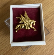 Lapel, Gold Pegasus Brooch 